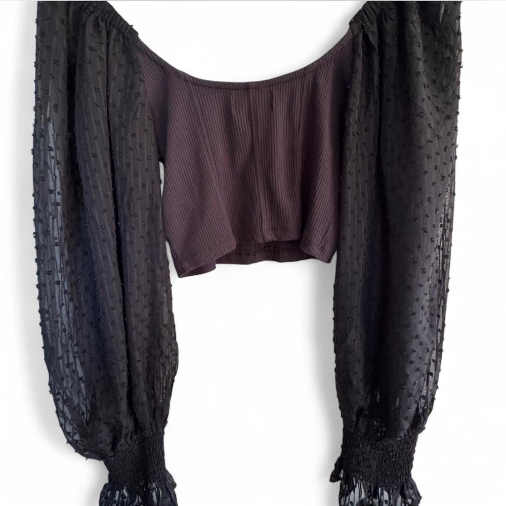 Urban Outfitters Cynthia clip dot top black medium - Picture 4 of 5